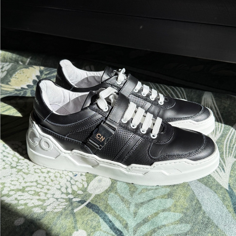 CNC Costume National Black and White Lace-Up Sneakers - Picture 4 of 5